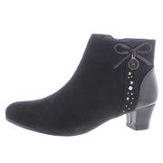 Womens Microsuede Embellished Ankle Boots