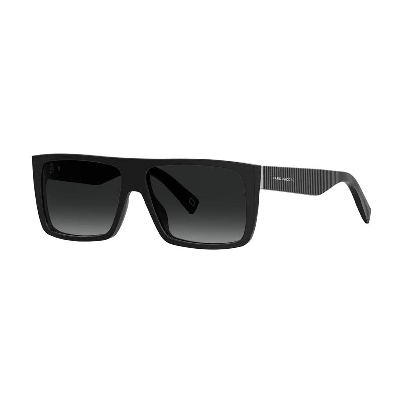 Marc Jacobs Sunglasses Rectangle Full Rim, Transparent/Black Frame and Dark Grey Gradient Lens MARCICON096/S0MNG9O