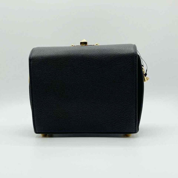 Alexander McQueen Black Leather Box 19 Bag w/Gold Hardware