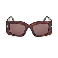 Tom Ford Tom Ford Sunglasses Square Full Rim, Dark Havana Frame and Brown Lens FT118852E