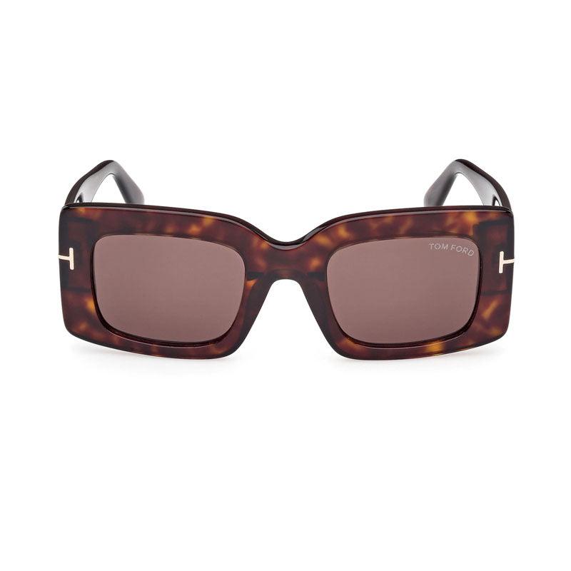 Tom Ford Tom Ford Sunglasses Square Full Rim, Dark Havana Frame and Brown Lens FT118852E