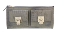 J&C J11-012 GRIGIO Grey Zippered Large Wallet