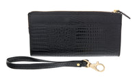 J&C J11-012 NERO Black Zippered Large Wallet