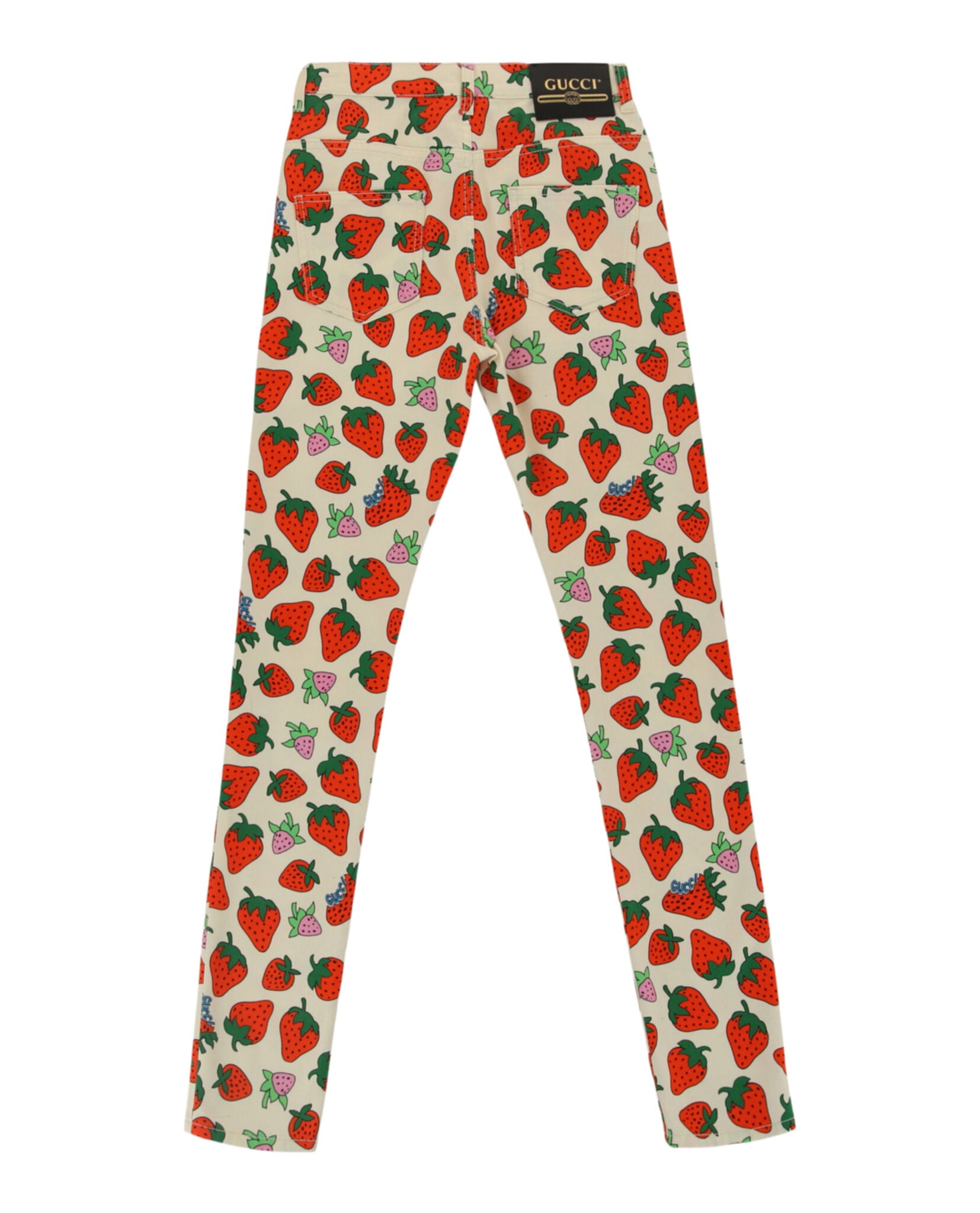 Gucci Womens Strawberry Skinny Leg Pants