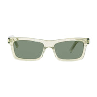 Saint Laurent Sunglasses Rectangle Full Rim, Shiny Black Frame and Solid Blue Lens SL461BETTY009