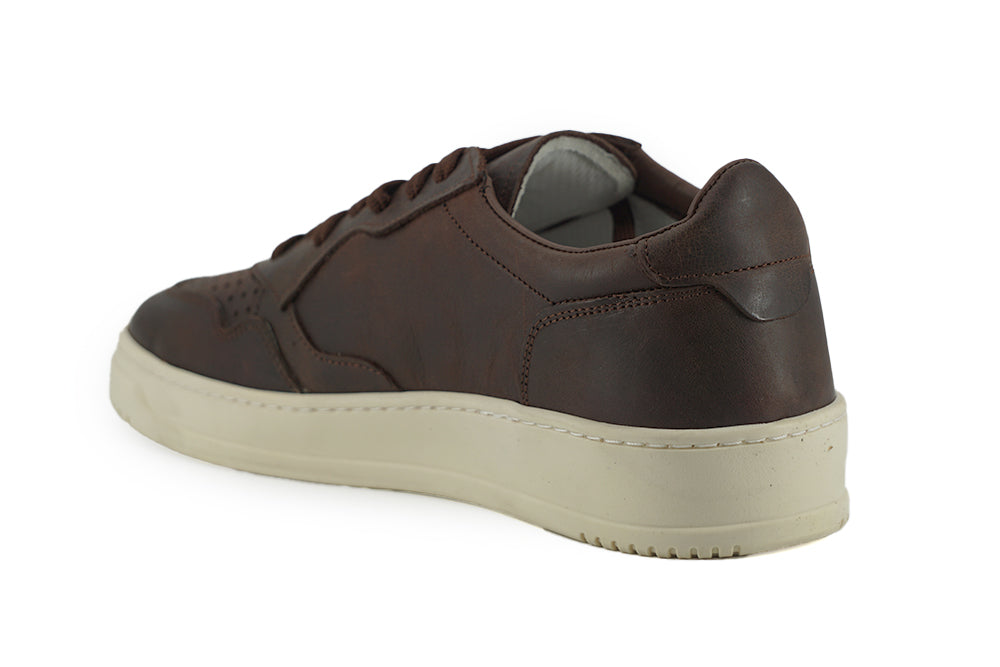 Saxone of Scotland Exclusive Leather Fabric Sneakers in Men's Brown