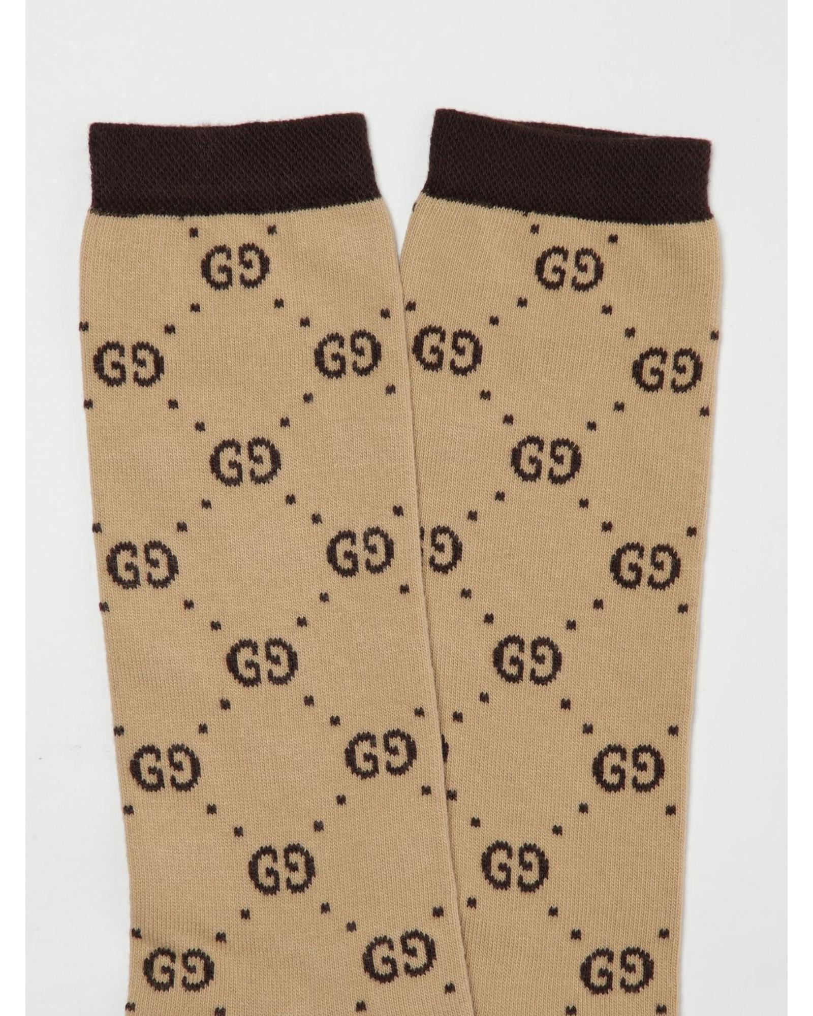 Gucci GG Pattern KneeHigh Socks Kids Beige
