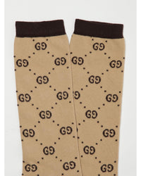 Gucci GG Pattern KneeHigh Socks Kids Beige