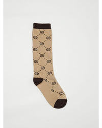 Gucci GG Pattern KneeHigh Socks Kids Beige
