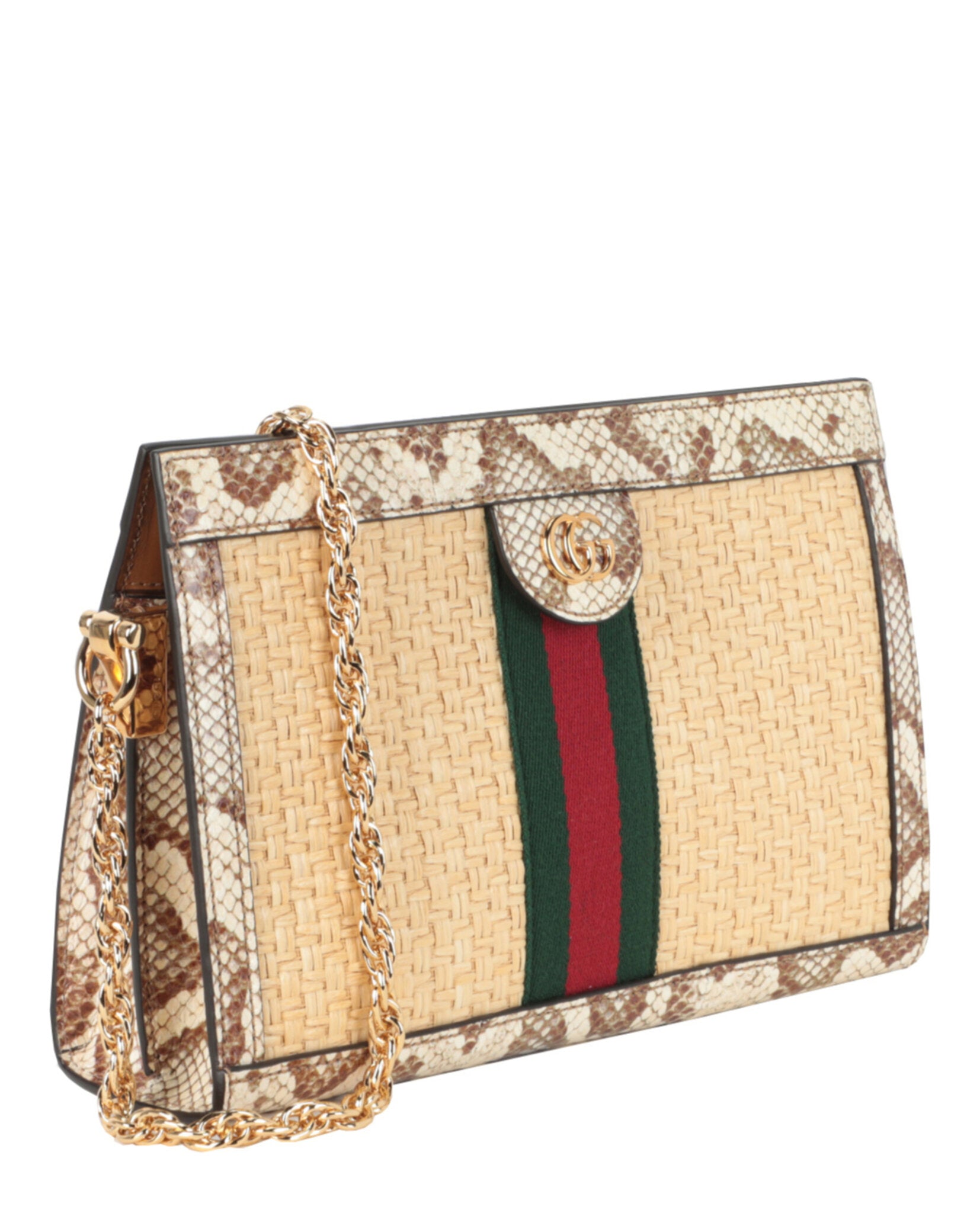 Gucci Womens Ophidia Straw Small Shoulder Bag