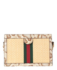 Gucci Womens Ophidia Straw Small Shoulder Bag