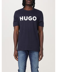 Hugo Boss Logo Tee Short Sleeve Men Blue T-Shirts