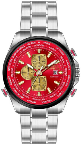 Invicta Men's Aviator Red Dial Watch - 50502