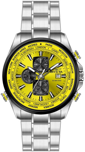 Invicta Men's Aviator Yellow Dial Watch - 50503