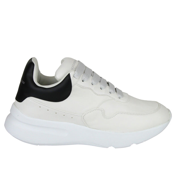 Alexander McQueen Men's Ivory / White / Black Leather Platform Sneakers 505033