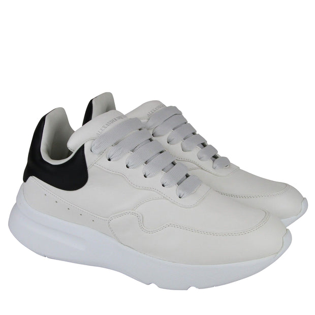 Alexander McQueen Men's Ivory / White / Black Leather Platform Sneakers 505033