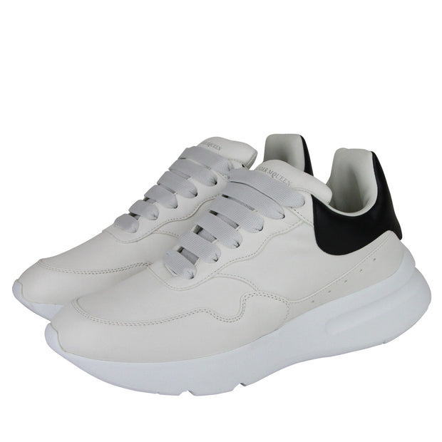 Alexander McQueen Men's Ivory / White / Black Leather Platform Sneakers 505033