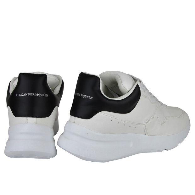 Alexander McQueen Men's Ivory / White / Black Leather Platform Sneakers 505033