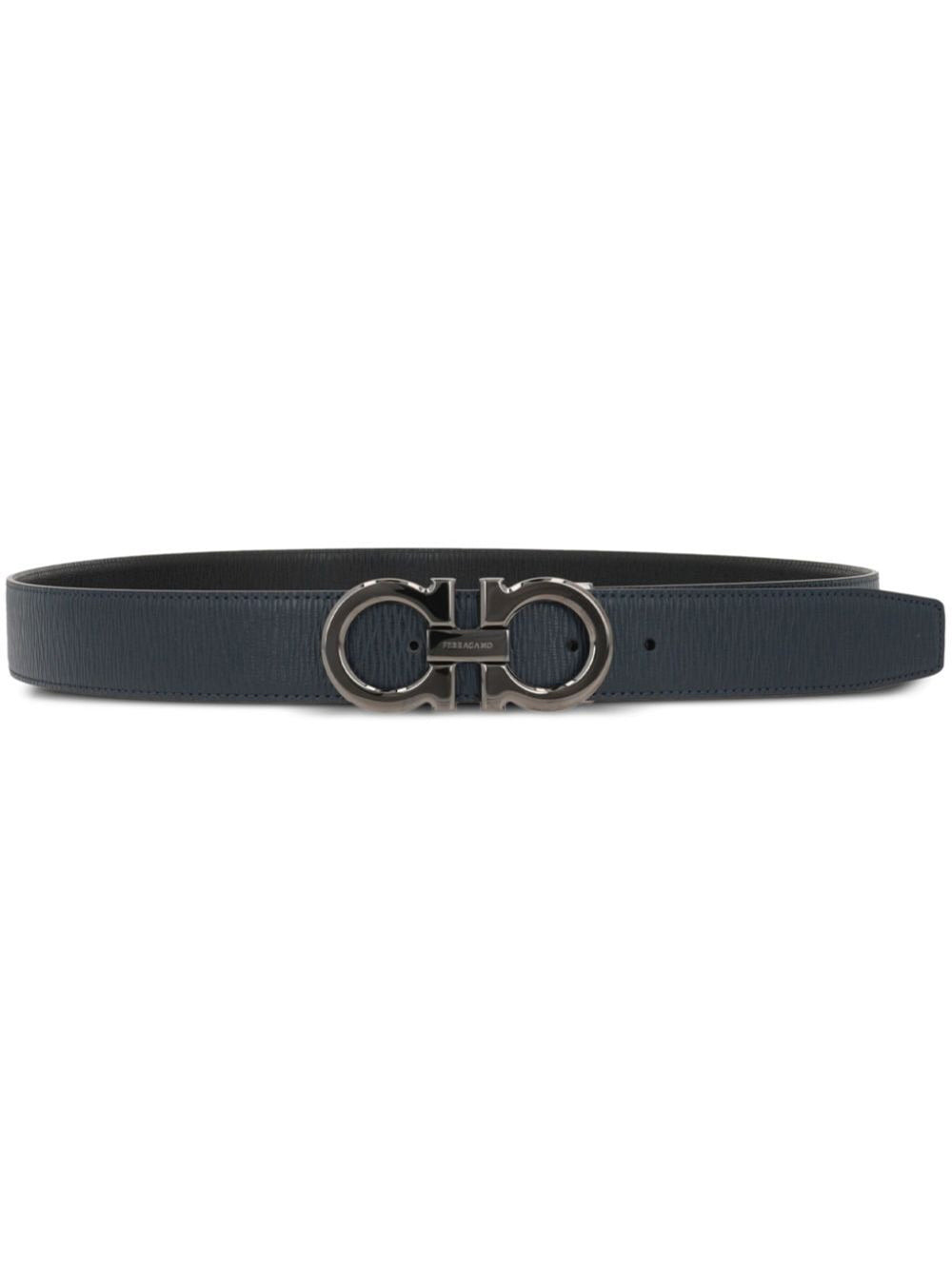FERRAGAMO Ferragamo Men Semi-Matt Grained Leather Reversible Gancini Belt