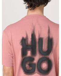 Hugo Short Sleeve Crew Neck Tee Men Pink T-Shirts