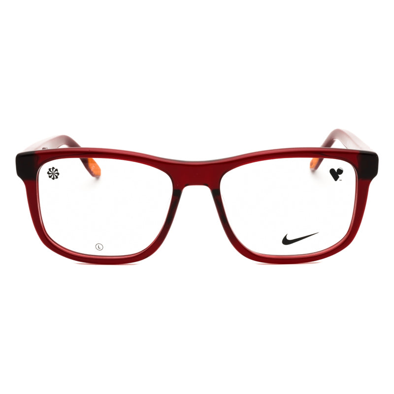 Nike Nike Eyeglasses Rectangle Full Rim, Crystal Bordeaux Frame and Clear Demo Lenses Lens NIKE7163LB601