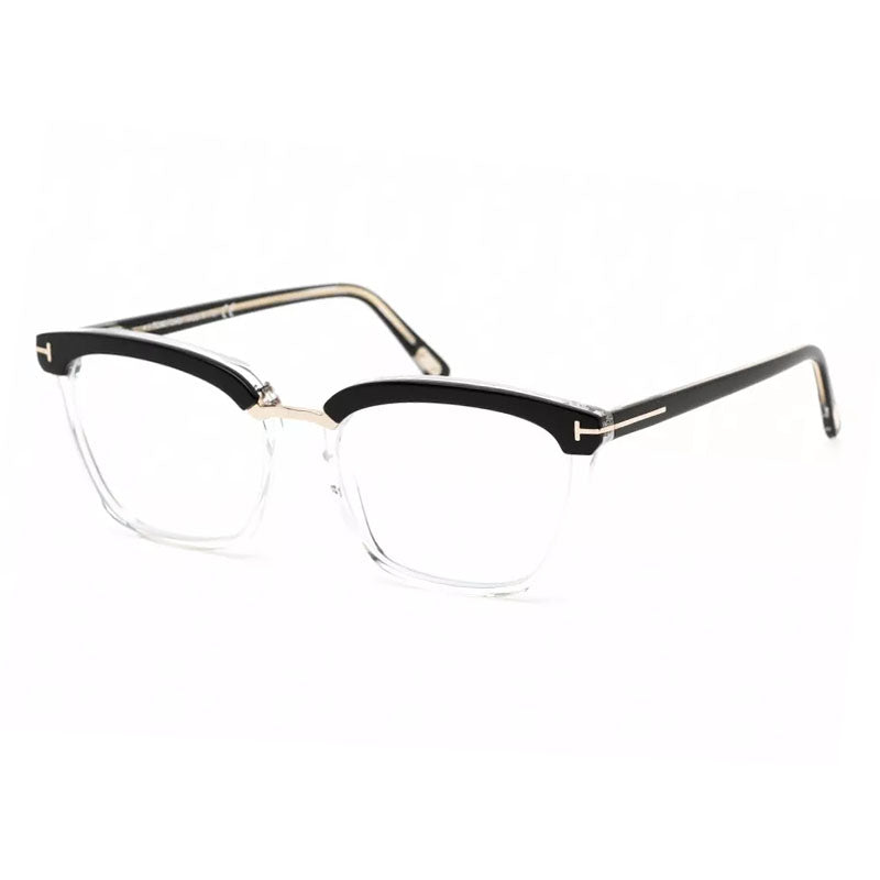 Tom Ford Eyeglasses Square Full Rim, Black Frame and Clear Demo Lenses Lens FT5550-B005