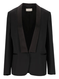 Fendi Women Blazer In Black Grain De Poudre