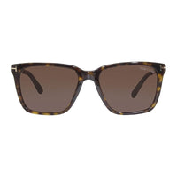 Tom Ford Sunglasses Square Full Rim, Shiny Classic Dark Havana Frame and Brown Lens FT086252E
