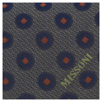 Missoni U5027 Gray/Black Polka Dots 100% Silk Tie