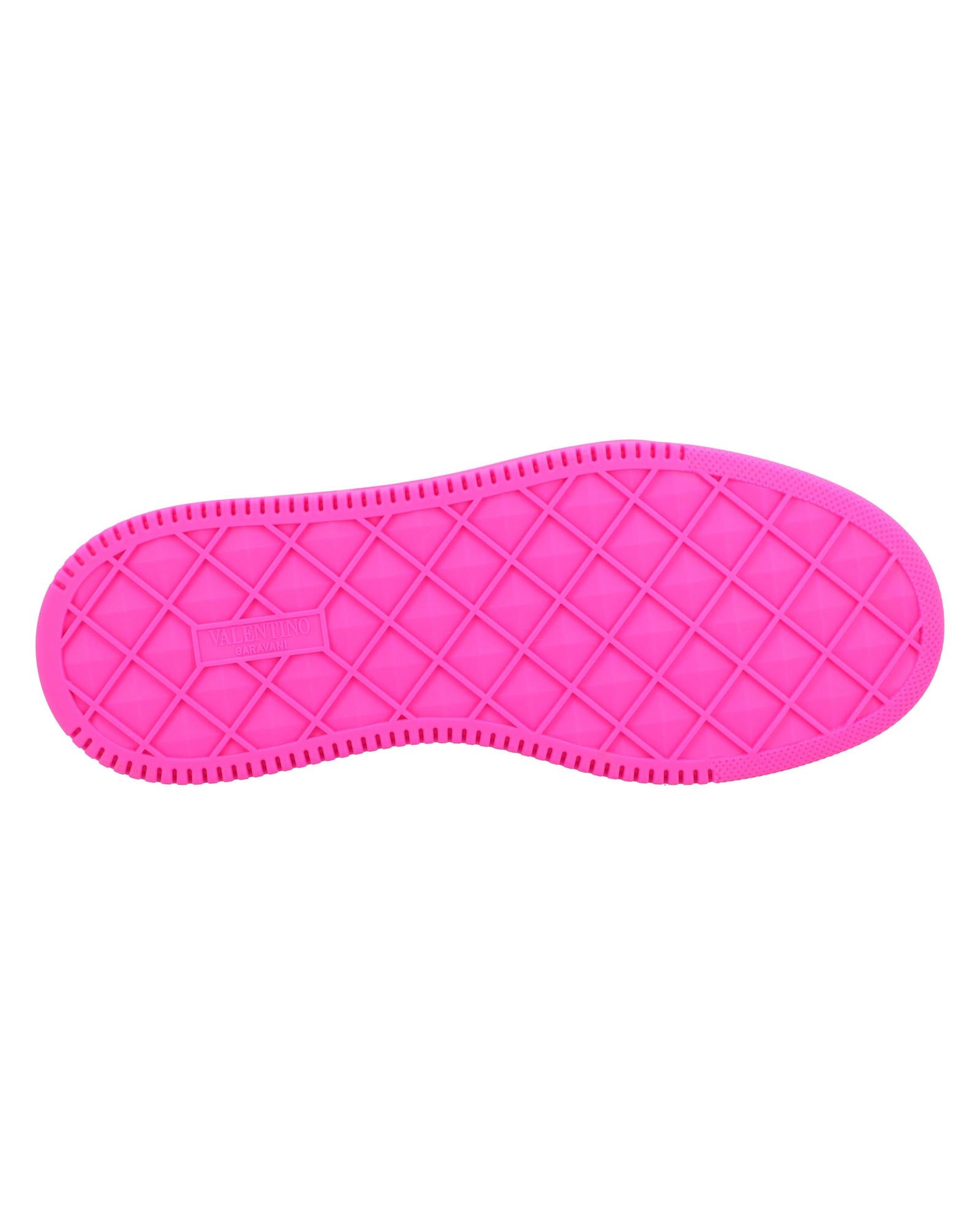 VALENTINO GARAVANI PINK PP LEATHER ONE STUD スニーカー VALENTINO GARAVANI One Stud smooth and pebbled-leather