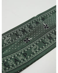 Longchamp Floral Print Silk Scarf Women Mint Scarves