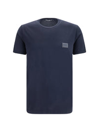 Dolce & Gabbana Men Cotton T-Shirt With Logo Plaque