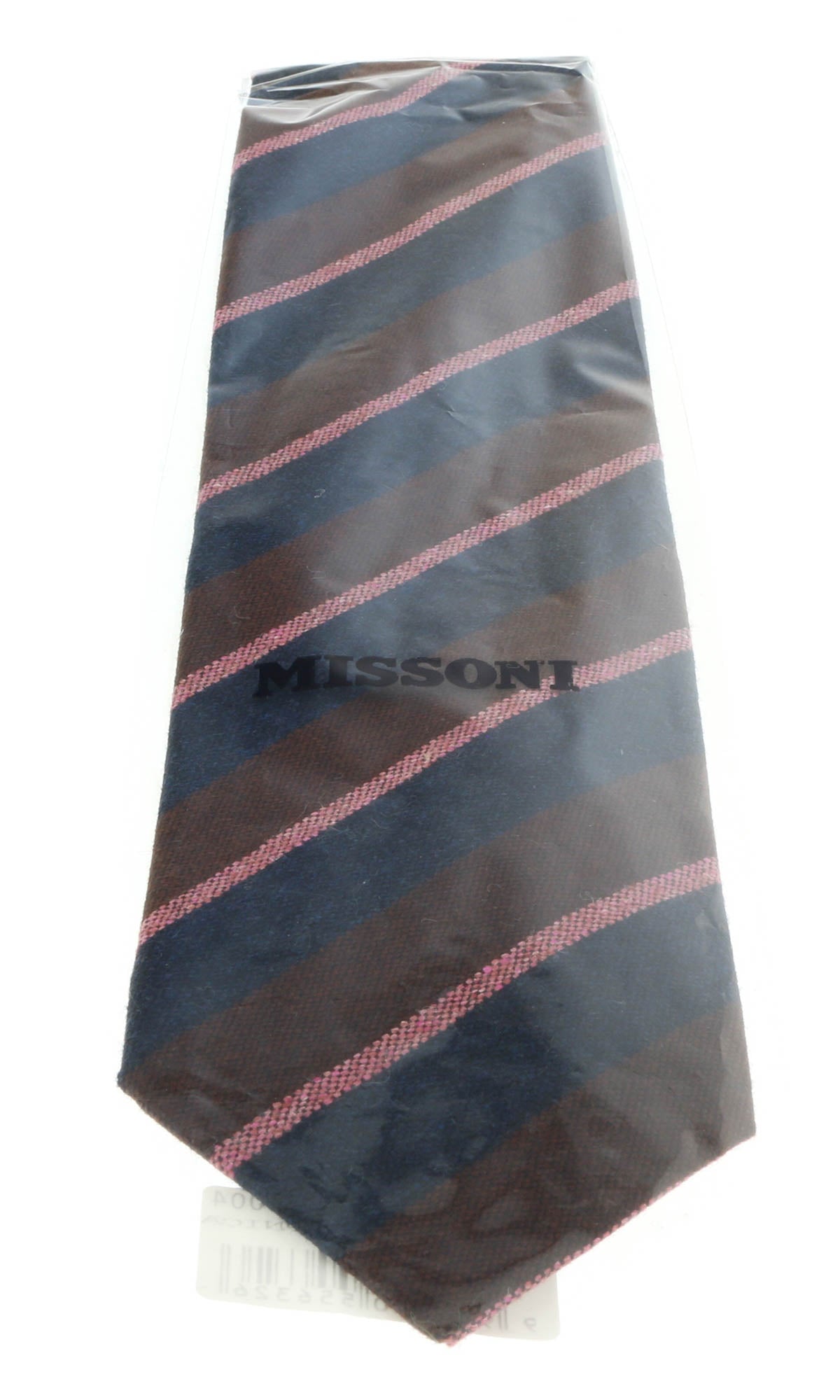 Missoni U5121 Burgundy/Pink Repp 100% Silk Tie