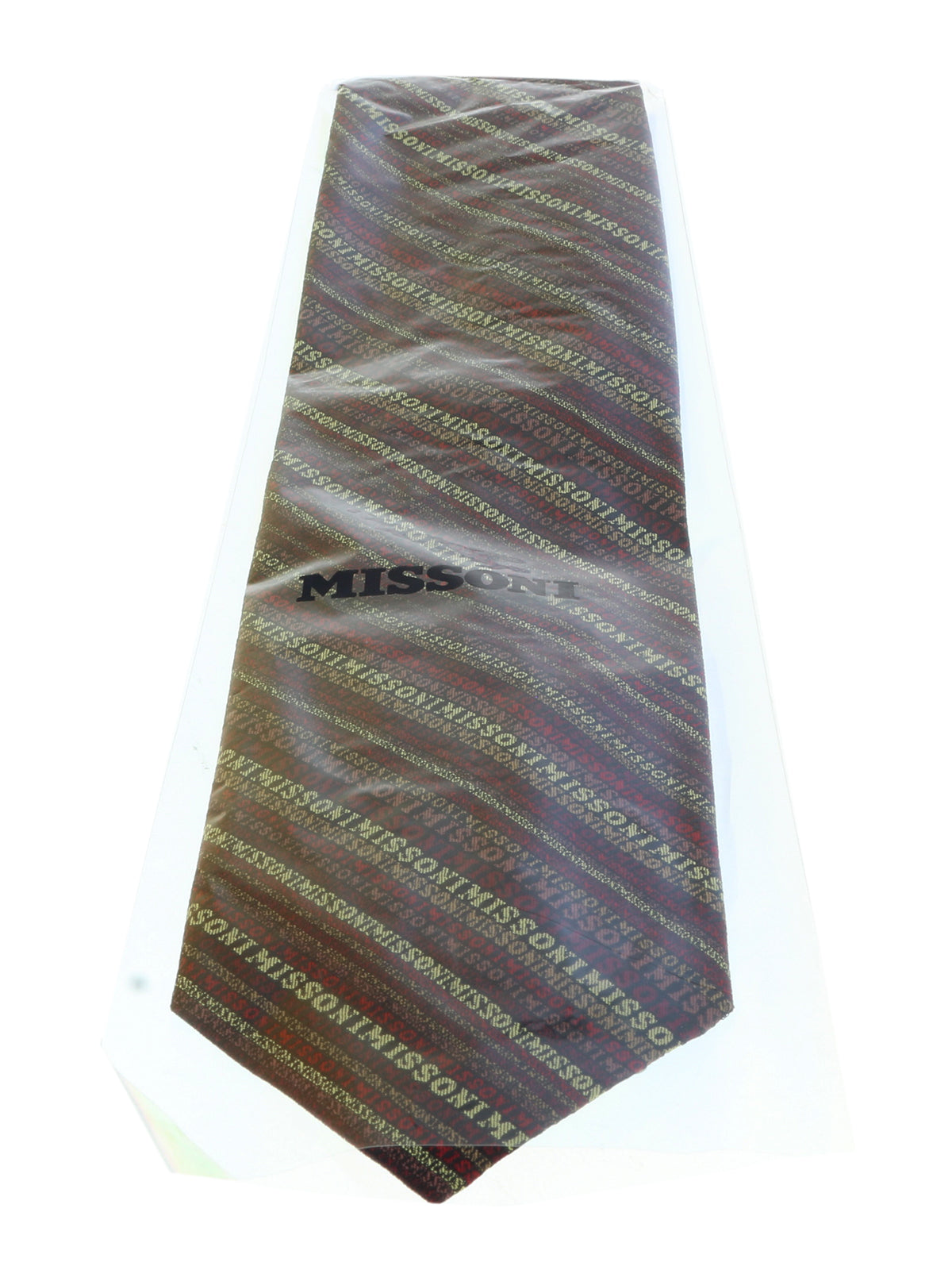Missoni U5022 Burgundy/Gold Candy Cane 100% Silk Tie