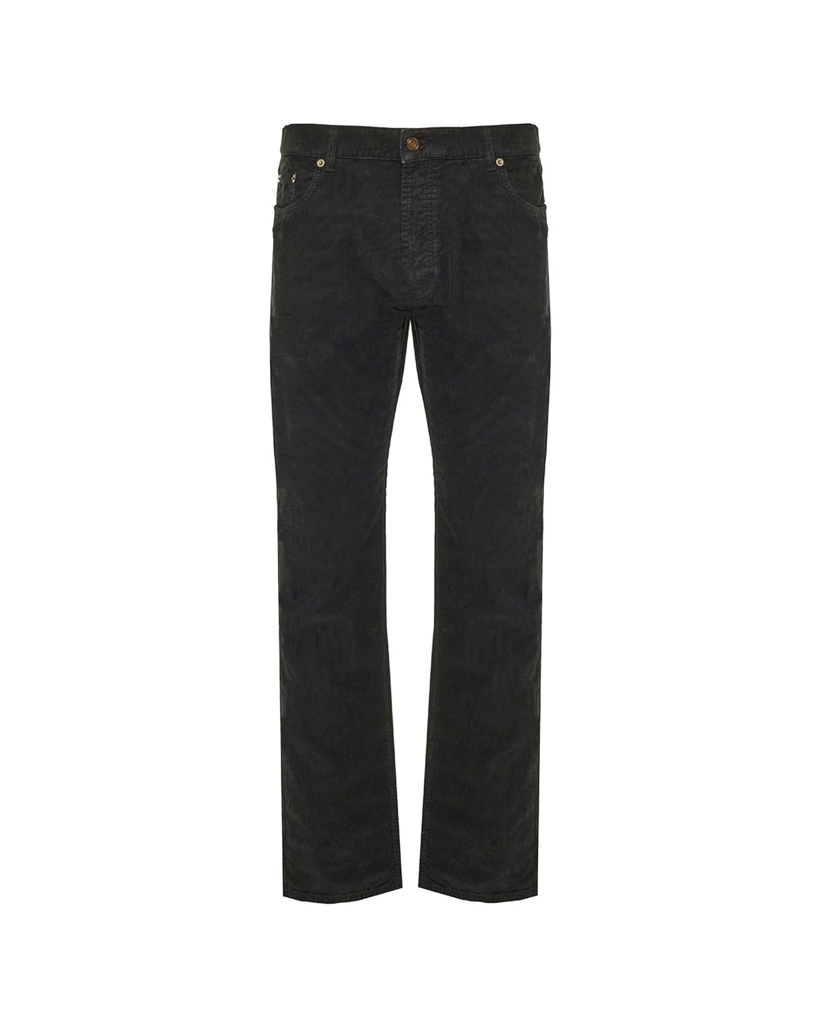 Saint Laurent Corduroy Straight Leg Pants Men Black | Black Jeans