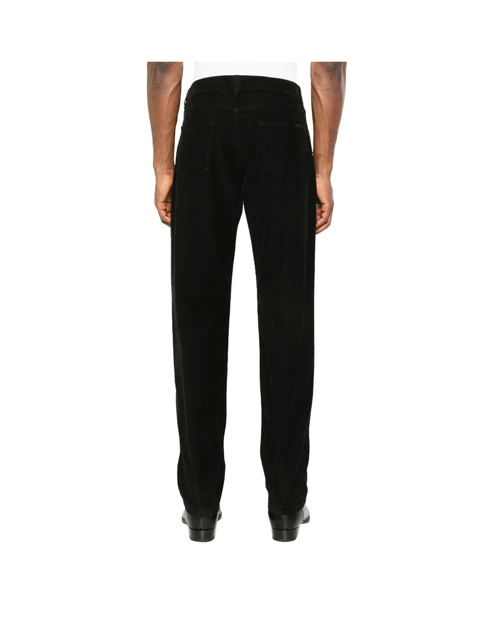 Saint Laurent Corduroy Straight Leg Pants Men Black | Black Jeans