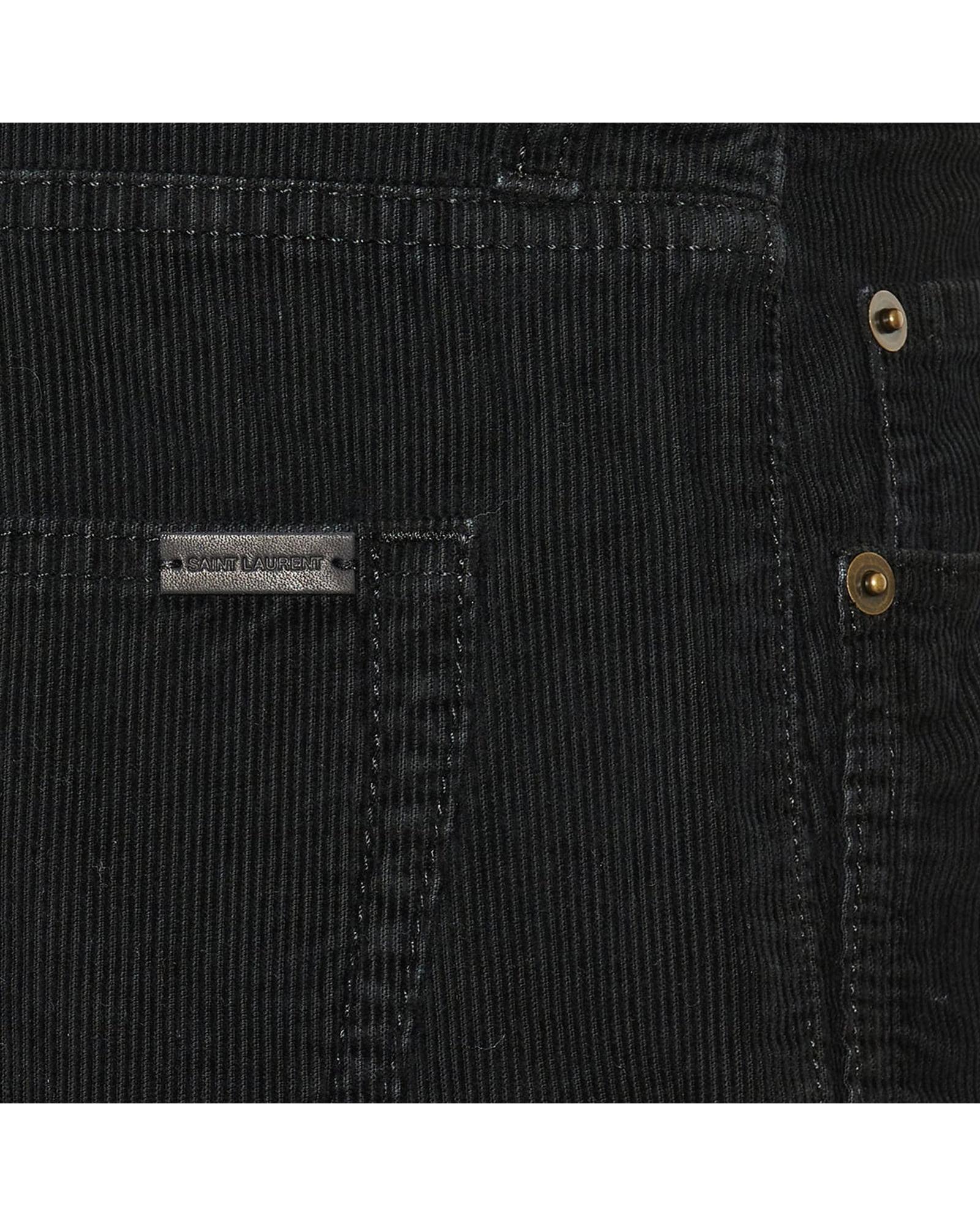 Saint Laurent Corduroy Straight Leg Pants Men Black | Black Jeans
