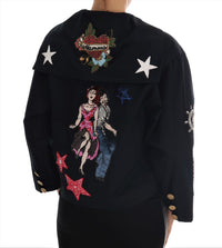 Dolce & Gabbana Dolce & Gabbana Blue Crystal MAMMA Sicily Women's Jacket