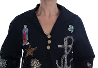 Dolce & Gabbana Dolce & Gabbana Blue Crystal MAMMA Sicily Women's Jacket