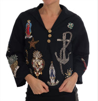 Dolce & Gabbana Dolce & Gabbana Blue Crystal MAMMA Sicily Women's Jacket
