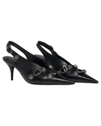 Balenciaga Knife Slingback Heels Women Black | Black