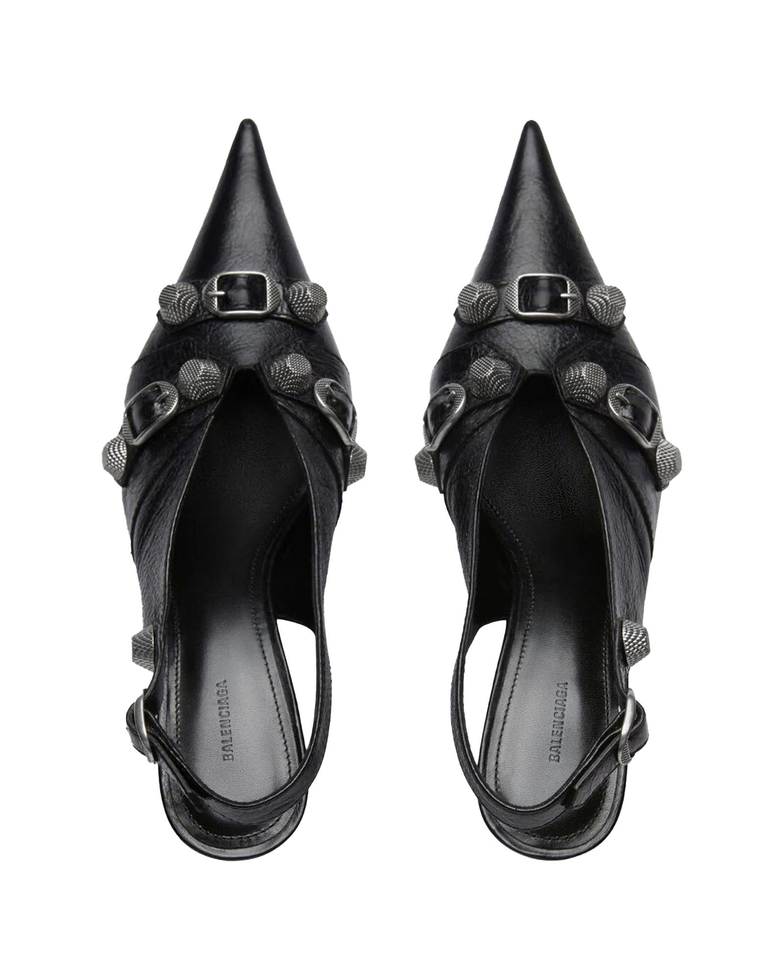 Balenciaga Knife Slingback Heels Women Black | Black