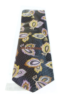 Missoni U1452 Black/Purple Chinoiserie 100% Silk Tie