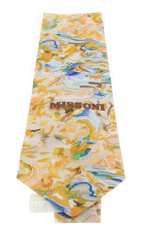 Missoni U1977 Peach/Brown Floral 100% Silk Tie