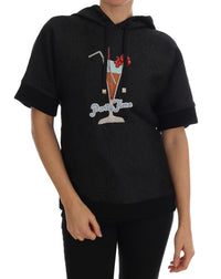 Dolce & Gabbana Black Fairy Tale Crystal Hooded Women's Sweater