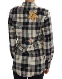 Dolce & Gabbana Black White Fairy Tale Crystal Women's Shirt