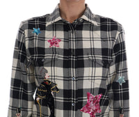 Dolce & Gabbana Black White Fairy Tale Crystal Women's Shirt