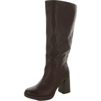 Genn-Align Womens Zipper Leather Knee-High Boots