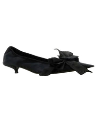 Balenciaga Satin Bow Kitten Heel Pumps Women Black | Black