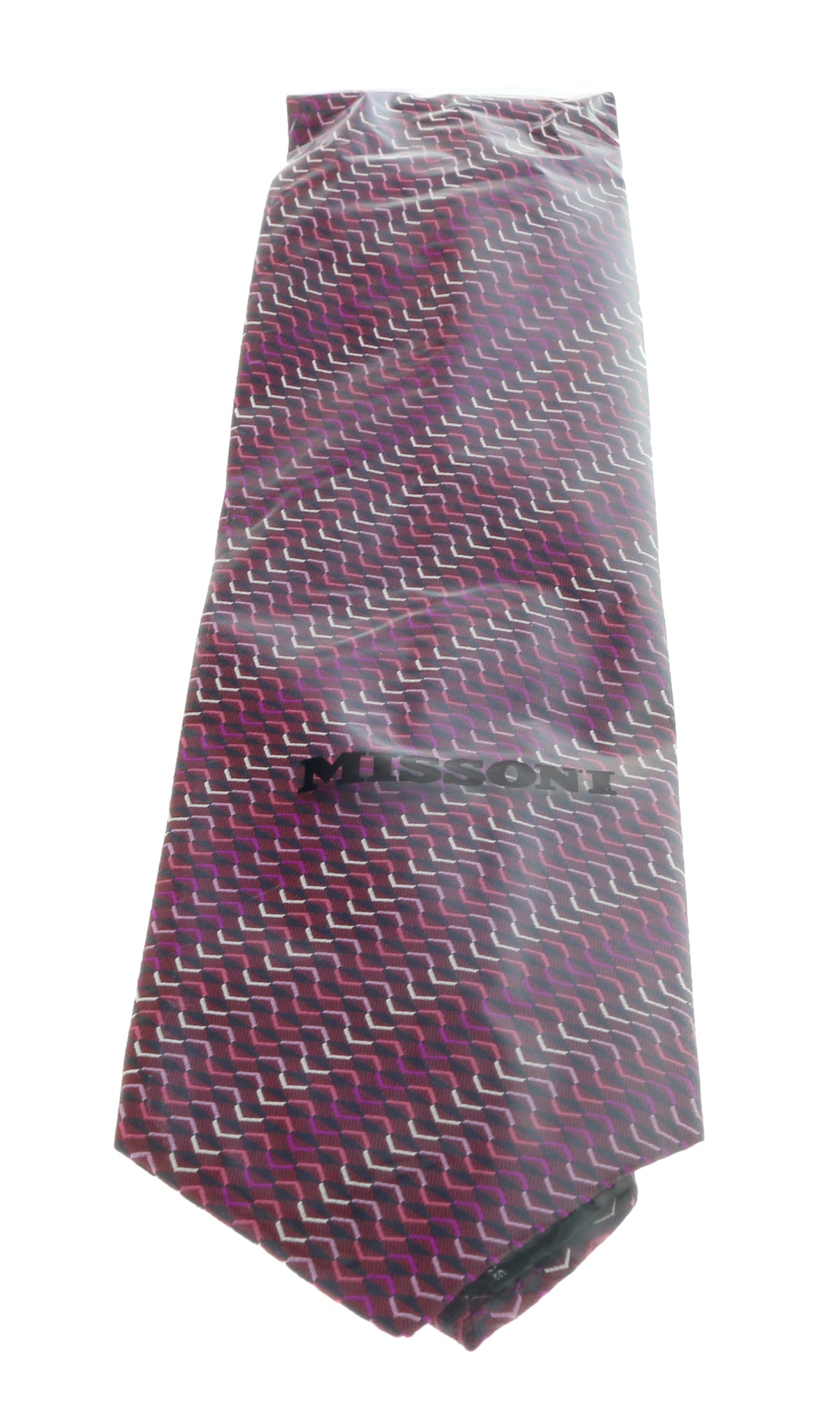 Missoni U5067 Pink/Purple Sharkskin 100% Silk Tie